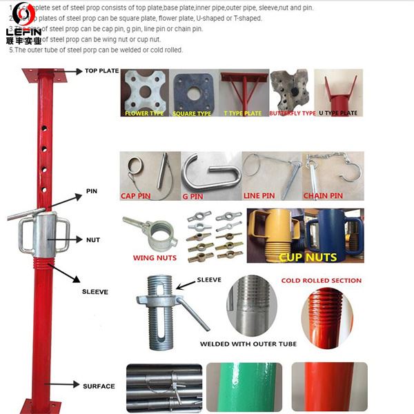 Red Painted Steel Props